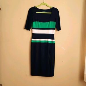 Navy blue color block dress